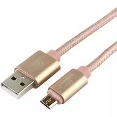 Кабель интерфейсный USB 2.0 Cablexpert CC-U-mUSB01Gd-1M AM/microB, серия Ultra, длина 1м, золотой, блистер