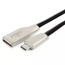 Кабель интерфейсный USB 2.0 Cablexpert CC-G-mUSB01Bk-3M AM/microB, черный, блистер