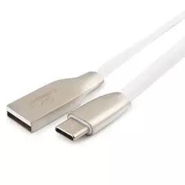 Кабель интерфейсный USB 2.0 Cablexpert CC-G-USBC01W-3M AM/Type-C, белый, блистер