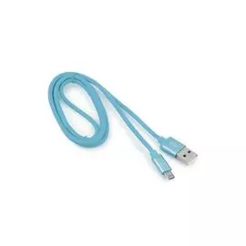 Кабель интерфейсный USB 2.0 Cablexpert CC-S-mUSB01Bl-1M AM/microB, серия Silver, длина 1м, синий, блистер