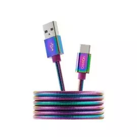 Кабель интерфейсный USB 2.0 Canyon UC-7 CNS-USBC7RW Type C USB 2.0, 1.2m, Rainbow