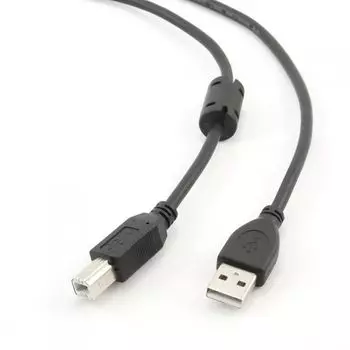 Кабель интерфейсный USB 2.0 Filum FL-CPro-U2-AM-BM-F1-1M 1 м., ферритовое кольцо, черный, разъемы: USB A male-USB B male, пакет