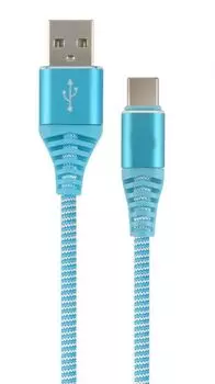 Кабель интерфейсный USB 2.0 Filum FL-CPro-U2-AM-CM-1M-BL1 1 м., синий, 2A, разъемы: USB A male- USB