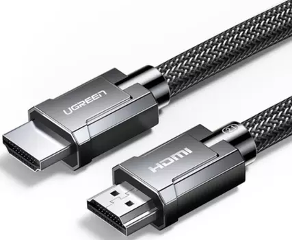 Кабель интерфейсный UGREEN HD135 70321 8K HDMI M/M круглый, с оплёткой, 2м, цвет: серый