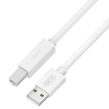Сканер GCR-54211 GCR Кабель для Принтера, МФУ Premium 1.0m USB 2.0, AM/BM, белый, нейлон 28/24 AWG, экран, армир, морозост (UPC8)