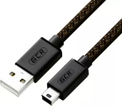Кабель интерфейсный USB 2.0 Greenconnect GCR-51199 PROF 3.0m, AM/mini 5P, черно-прозрачный, ферритов