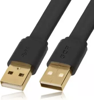 Кабель интерфейсный USB 2.0 Greenconnect GCR-UM7M-BCG-2.0m PROF 2.0m, AM/AM плоский, черный, GOLD, 2