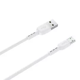 Кабель интерфейсный USB 2.0 Hoco X33 6931474709158 AM/MicroBm, белый, 1м, 4А