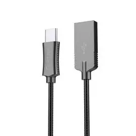 Кабель интерфейсный USB 2.0-Type C Orico HTS-10-BK 1 м., круглый, оплетка металл, черный