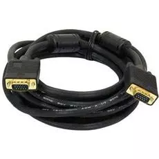 Кабель интерфейсный VGA-VGA Cablexpert CC-PPVGA-5M-B 5.0м, 15M/15M, Premium, черный, тройной экран, феррит.кольца, черный, пакет