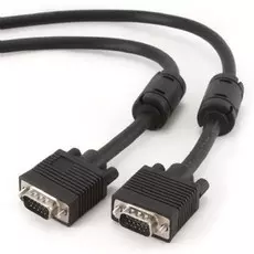 Кабель интерфейсный VGA-VGA Gembird 15M/15M CC-PPVGA-15M-B 15м, тройной экран, феррит.кольца, черный, пакет