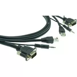 Кабель интерфейсный VGA-VGA Kramer C-GMAC/GMAC-3 92-2212003 VGA (Вилка) + аудио + RJ-45 на VGA (Вилка) + аудио + RJ-45, 0,9м.