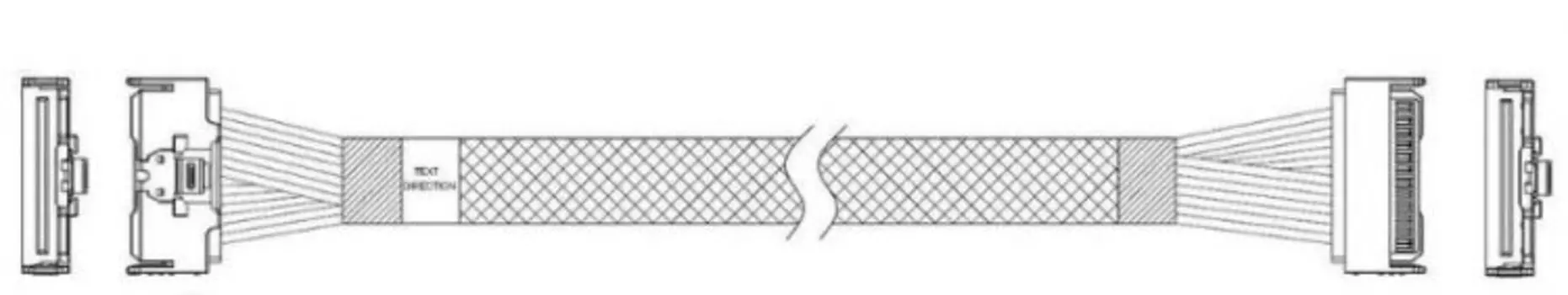 Кабель JPC P7321GB01000-9 MCIO x8 74P (STRAIGHT TYPE)-to-MCIO x8 74P (STRAIGHT TYPE), 100cm