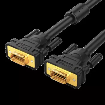 Кабель интерфейсный UGREEN VG101 11632_ VGA Male to Male, 5м, цвет: черный