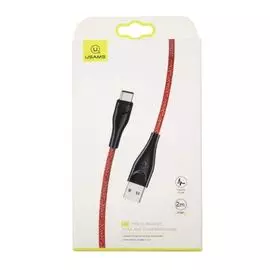 Кабель интерфейсный Usams SJ395 УТ000021059 USB/Type-C, 2м, нейлоновая оплетка, красный (SJ395USB02)