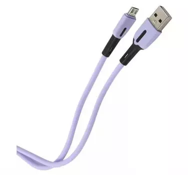 Кабель интерфейсный Usams SJ432 УТ000021051 USB/micro USB с индикатором, 1м, силиконовый, фиолетовый (SJ432USB04)