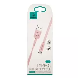 Кабель интерфейсный Usams U2 УТ000020906 USB/Type-C, плоский, розовый (SJ200TC05)