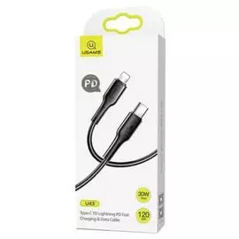 Кабель интерфейсный Usams U43 УТ000020254 Type-C/Lightning, черный (SJ406USB01)