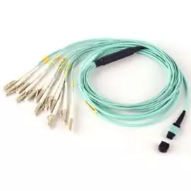 Кабель Lanmaster LAN-12M-12LC/OM3-1.0 12 волокон OM3, низкие потери, LSZH, 1 м, аква