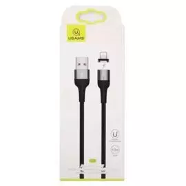 Кабель интерфейсный Usams US-SJ326 U28 УТ000023875 USB/Lightning, 2.4A, 1м, с индикатором, магнитный, нейлоновая оплетка, серый (SJ326USB03)