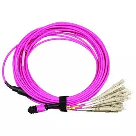 Кабель Lanmaster LAN-12M-12LC/OM4-2.0 12 волокон OM4, низкие потери, LSZH, 2 м, розовый