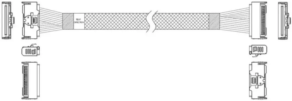Кабель Luxshare L285MM006-SD-R MCIO x8 74P (STRAIGHT TYPE) -TO- MCIO x8 74P (STRAIGHT TYPE) , 85 Ohm, L:80cm