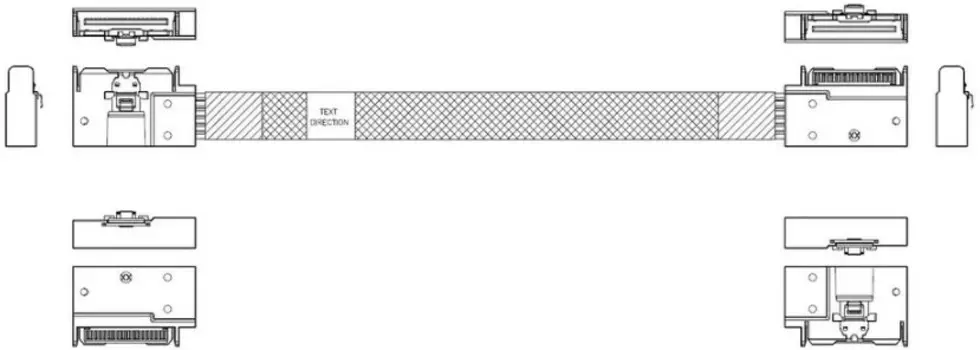 Кабель Luxshare L285MM010-SD-R MCIO x8 74P (угловой Right Exit) -TO- MCIO x8 74P (угловой Right Exit) , 85 Ohm, L:80cm