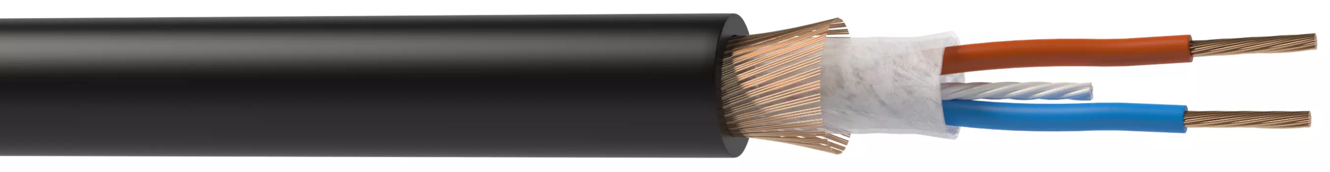 Кабель микрофонный Wize WMC24100FP балансный, 100м, 24 AWG, 0.22мм, диаметр 6.0мм, экран, медь 28x0.1мм, чёрный, бухта