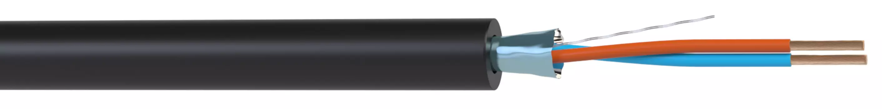 Кабель микрофонный Wize WMC24100P балансный, 100м, 24 AWG, 0.22мм, диаметр 3.8мм, экран, медь 7x0.20мм, чёрный, бухта