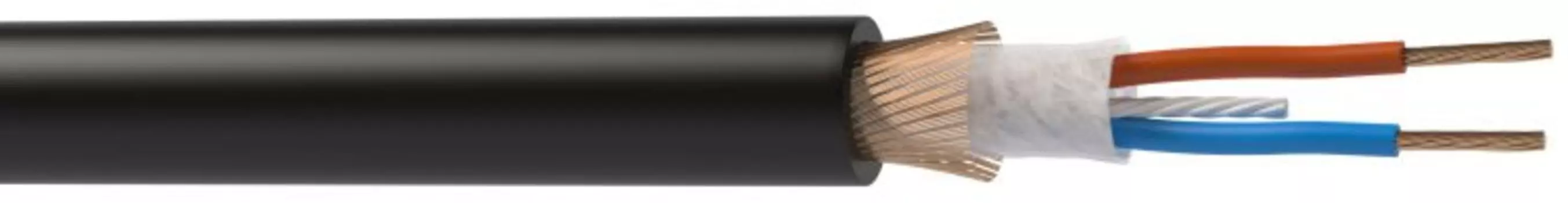 Кабель микрофонный Wize WMC24300FP балансный, 300м, 24 AWG, 0.22мм, диаметр 6.0мм, экран, медь 28x0.1мм, чёрный, бухта