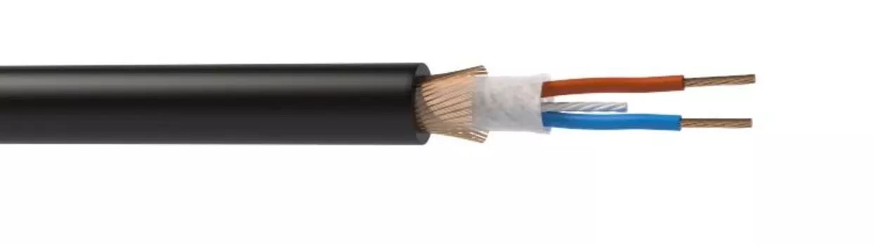 Кабель микрофонный Wize WMC2450FP балансный, 50м, 24 AWG, 0.22мм, диаметр 6.0мм, экран, медь 28x0.1мм, чёрный, бухта