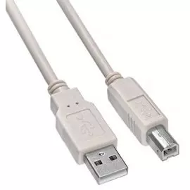 Кабель интерфейсный USB 2.0 Buro USB2.0-AM/BM 1.8м серый