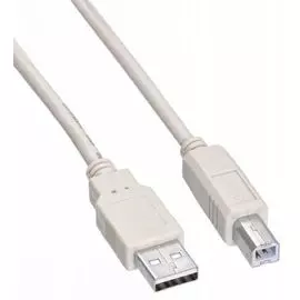 Кабель интерфейсный USB 2.0 Buro USB2.0-AM/BM-1.8M-MG 1.8м, феррит.кольца, серый
