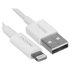 Кабель MOCOLL Alfa Series AL2W MFI, Type-A to Lightning, 2.4А, 60Вт, 1.5м, белый