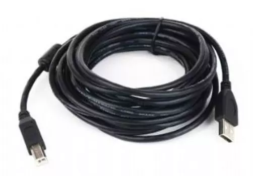 Кабель интерфейсный USB 2.0 Gembird AM/BM Pro, 3.0 м, экран, феррит.кольцо, черный, пакет