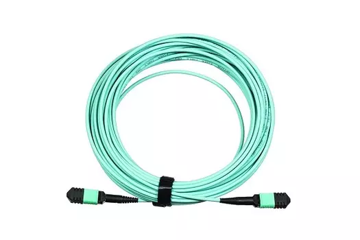 Кабельная сборка Lanmaster LAN-12M-12M/OM3B-30 MPO-MPO, 12 волокон OM3, тип B (Key Up-Key Up), низкие потери, LSZH, 30 м, аква