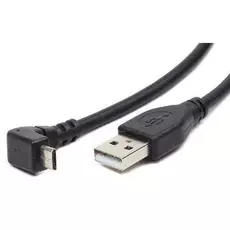 Кабель интерфейсный USB 2.0 Cablexpert AM/microBM 5P CCP-mUSB2-AMBM90-6 1,8 м, Pro, угловой, экран, черный, пакет