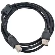 Кабель интерфейсный USB 2.0 Cablexpert AM/BM 1.8 м, Pro, экран, феррит.кольцо, черный, пакет