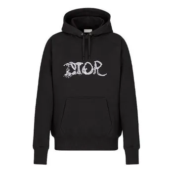 Толстовка men's x peter doig crossover fw21 logo embroidered pullover black Dior, черный