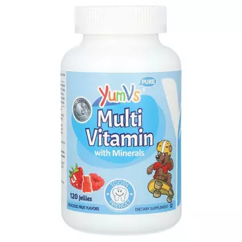 YumV's, мультивитамины с минералами, приятные фруктовые вкусы, 120 желейных конфет