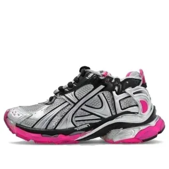 Кроссовки runner 'silver black pink' Balenciaga, серебряный