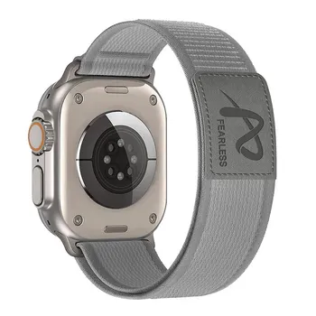 Нейлоновый ремешок для Apple Watch Ultra 2 Band 49 мм, 45 мм, 44 мм, 42 мм, 41 мм, 40 мм, спортивный браслет Trail для Iwatch Series 9, 8, 7 SE 6, 5, 4 For 38mm 40mm 41mm чёрный