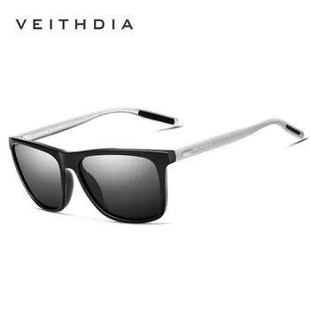 VEITHDIA унисекс ретро алюминий + солнцезащитные очки TR90 поляризованные линзы винтажные очки солнцезащитные очки чёрный