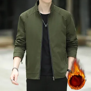 American Jacket Men s Coat Autumn and Winter Fleece Thickened Casual Men s Tooling Jacket Slim Youth Trend Coat M