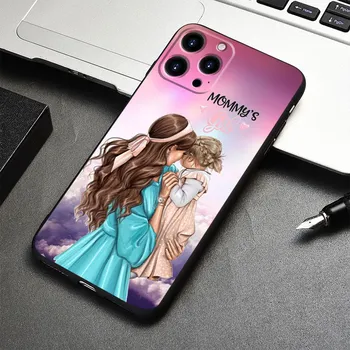 Для iPhone 8 Plus 13 Pro Max 14 XR 12 XS 7 11 X SE2 5S Mini SE2022 6S 5 SE чехол женский модный для девочек супер мама ребенок ТПУ iPhone 14
