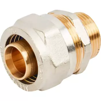 Переходник Stout винтовой наружная резьба 3/4"x26 мм никелированная латунь