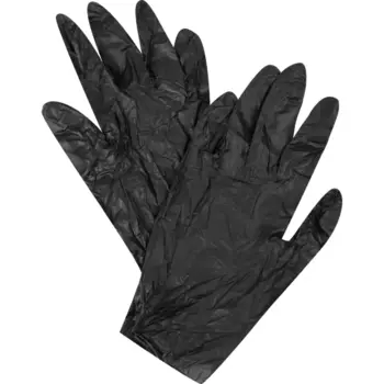 Перчатки виниловые одноразовые B&B bright.balanced PVBBM5black размер 8/M черные, 5 пар