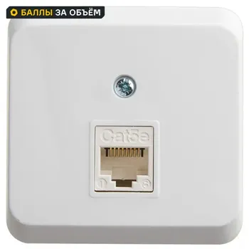 Розетка компьютерная накладная Systeme Electric Этюд RJ45 UTP cat 5e цвет белый