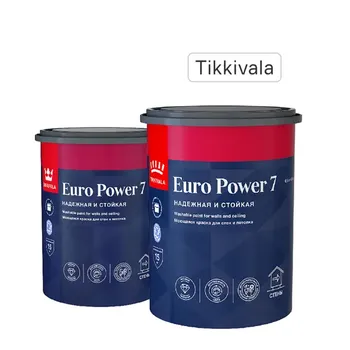 Краска для стен и потолков Tikkurila Euro Power-7 матовая прозрачная база С 0.9 л