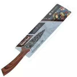 Нож кухонный Daniks, Wood&amp;Stone, для овощей, нержавеющая сталь, 9 см, рукоятка пластик, YW-A233-PA